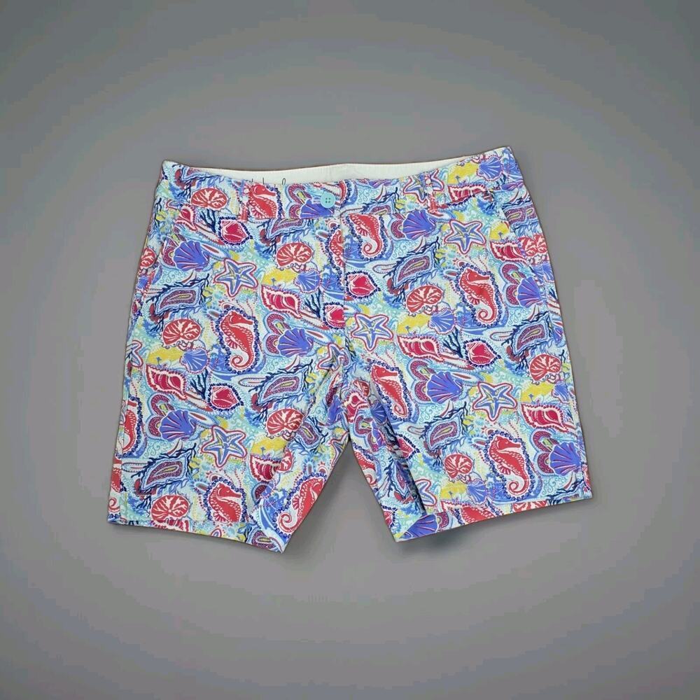 Talbots Womens Sz 6 Seaside Beach Hawaiian Print The Weekend Chino Shorts